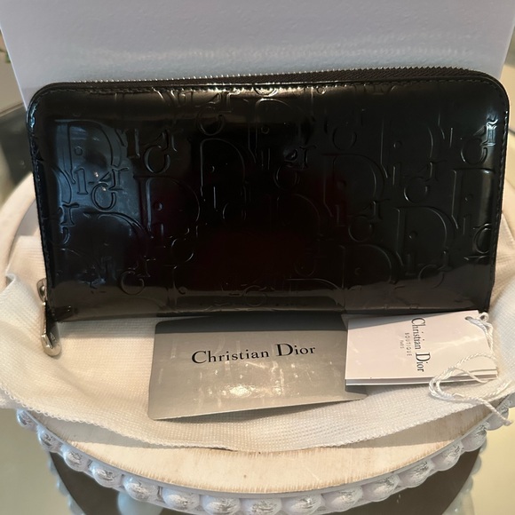 DIOR Black Patent Leather Diorissimo Long Zippy Wallet full inclusion - Picture 8 of 16